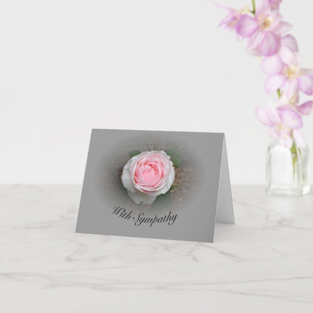 Rosa Rose mit grauem Vignette Karte (Orchidee)