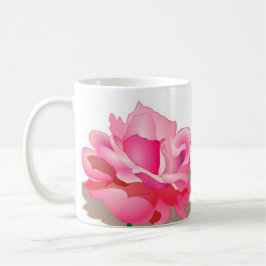 Rosa Rose mit Liebe Tasse