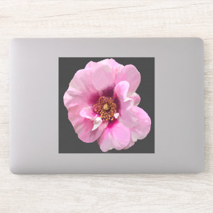 Rosa Rose mit Lila Herz - Ölgemälde Aufkleber