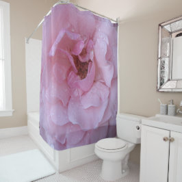 Rosa Rose mit Raindrops Duschvorhang