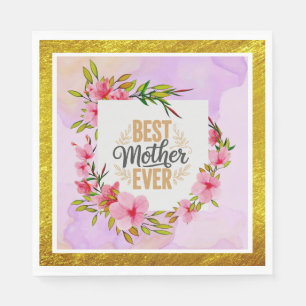 Rosa Rose Muttertag I Beste Mutter überhaupt Serviette