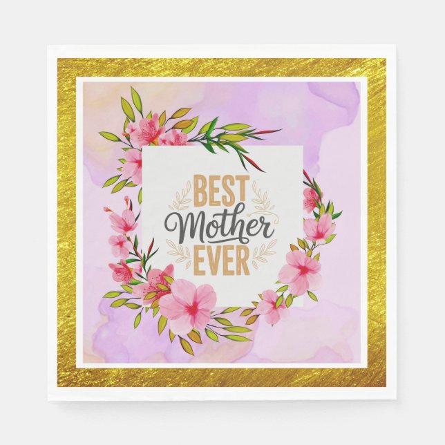 Rosa Rose Muttertag I Beste Mutter überhaupt Serviette (Vorderseite)