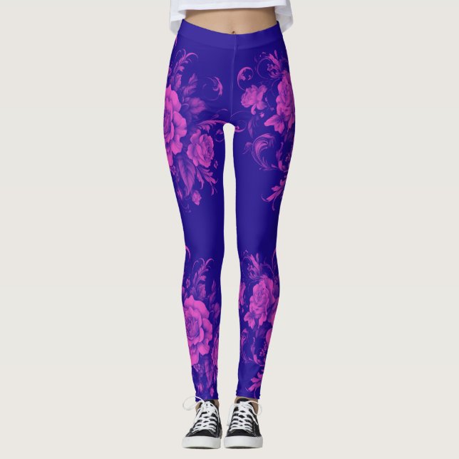 Rosa Rose Nahtlos Leggings (Vorderseite)