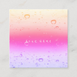 Rosa Rose Ombre Abstrakte Wassermassen Quadratische Visitenkarte