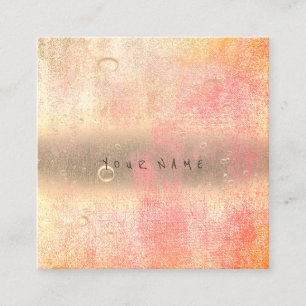 Rosa Rose Ombre Abstraktes Wasser Leinenbälle Quadratische Visitenkarte