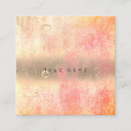 Rosa Rose Ombre Abstraktes Wasser Leinenbälle Quadratische Visitenkarte