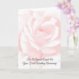 Rosa Rose Personalisiert 1. Hochzeitstag Karte