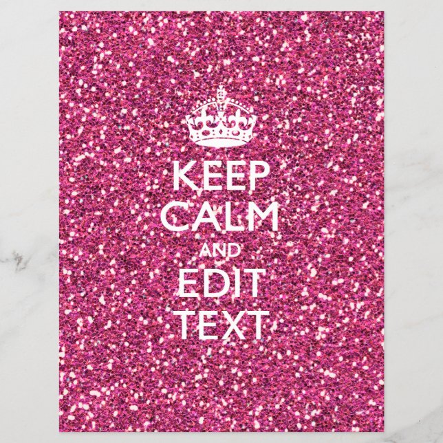 Rosa Rose Personalisiert BEHALTEN CALM und Ihr Tex Flyer (Vorne)