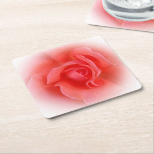 Rosa Rose Rechteckiger Pappuntersetzer