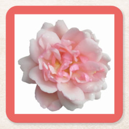 Rosa Rose Rechteckiger Pappuntersetzer