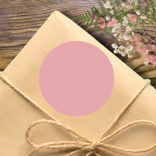 Rosa Rose Rosa Farbe | Classic | elegant Runder Aufkleber (Von Creator hochgeladen)