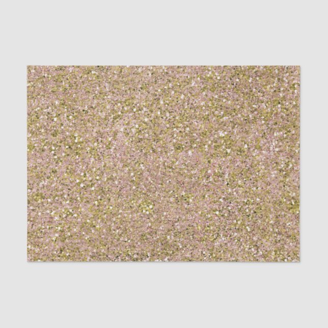 Rosa Rose Rosa und Gold Glam Glitzer Party Sparkon Seidenpapier (Vorderseite)