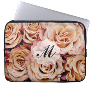 Rosa Rose Rose für die benutzerdefinierte Monogram Laptopschutzhülle