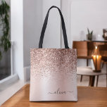 Rosa Rose Rose Rosa Rosa Rosa Glitzer Elegantes Mo<br><div class="desc">Rosa Rose Gold und rot Rosa Imitate Sparkle und Dripping Glitzer Metallic Edelstahl Foil Elegant Monogram Book Bag. Diese Büchertasche kann auf Ihren Vor- und Vornamen angepasst werden und als Geschenk für Weihnachten,  Geburtstag,  Brautparty oder Hochzeit.</div>