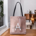 Rosa Rose Rose Rosa Rosa Rosa Glitzer Elegantes Mo<br><div class="desc">Rosa Rose Gold und rot Rosa Imitate Sparkle und Dripping Glitzer Metallic Edelstahl Foil Elegant Monogram Book Bag. Diese Büchertasche kann auf Ihren Vor- und Vornamen angepasst werden und als Geschenk für Weihnachten,  Geburtstag,  Brautparty oder Hochzeit.</div>