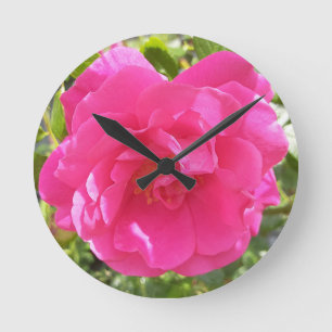 Rosa Rose Runde Wanduhr