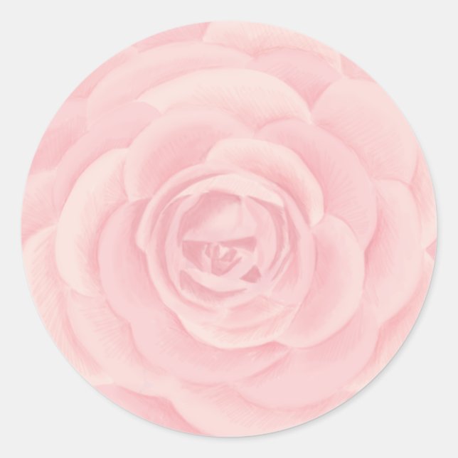 Rosa Rose Runder Aufkleber (Vorderseite)