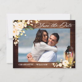 Rosa Rose Rustikales Foto Waldgrün Hochzeit Save The Date