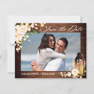 Rosa Rose Rustikales Foto Waldgrün Hochzeit Save The Date