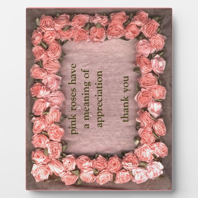 Rosa Rose Satin Stoff Foto Rahmen Appreck (Vorderseite)