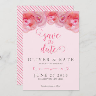 Rosa Rose Save the Date Einladung
