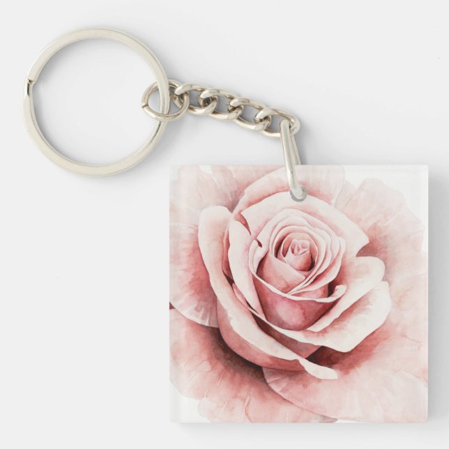 Rosa Rose Schlüsselanhänger (Vorderseite)