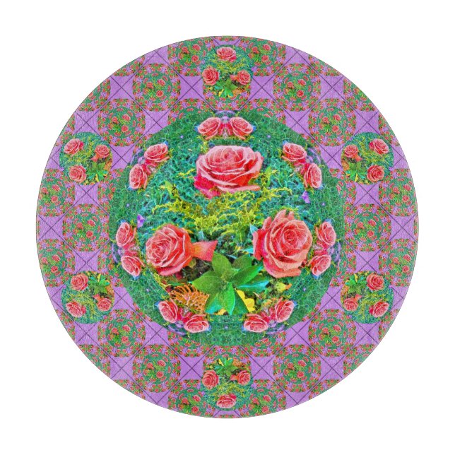 Rosa Rose Schneidebrett (Vorderseite)