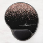 Rosa Rose Schwarzer Glitzer Monogram