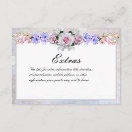 Rosa Rose | Silver Bokeh Wedding Details Begleitkarte