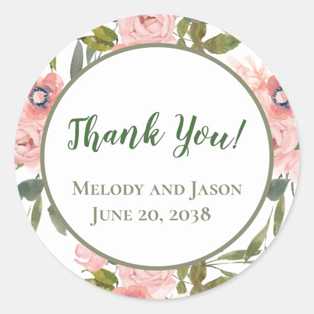 Rosa Rose Themed Gevor Sticker Siegel (Vorderseite)