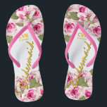 Rosa Rose Tiger Lily Wedding Flip Flops<br><div class="desc">Pink Tiger Lilies und Rose mit Grün.</div>