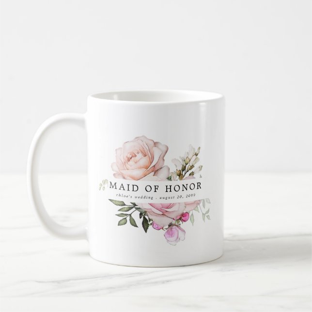 Rosa Rose Trauzeugin Kaffeetasse (Links)