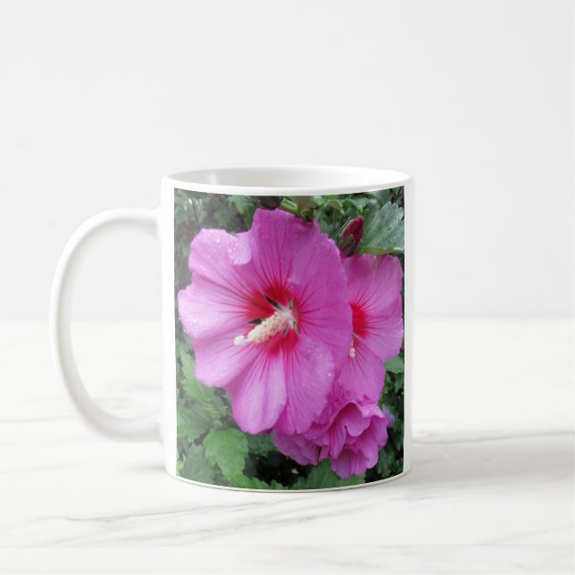 Rosa Rose von Sharon Raindrops Petals Foto Kaffeetasse (Links)