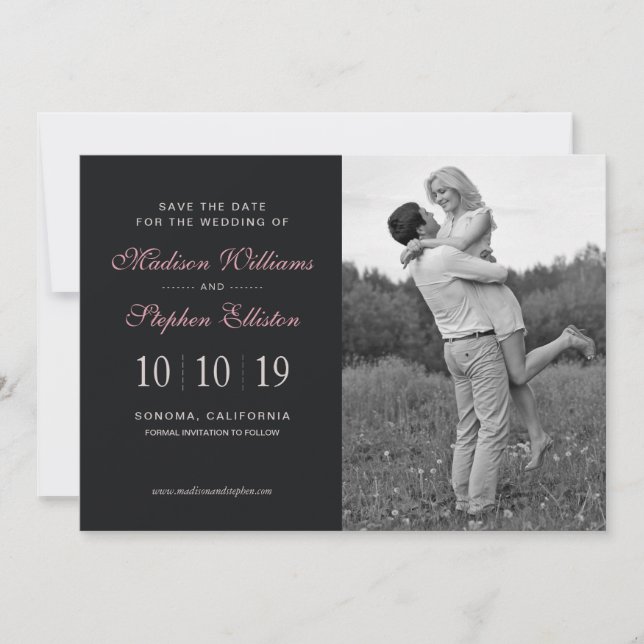 Rosa Rose Wasserfarbe - Save the Date (Vorderseite)