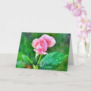 Rosa Rose Watercolor Style Geburtstagskarte Karte