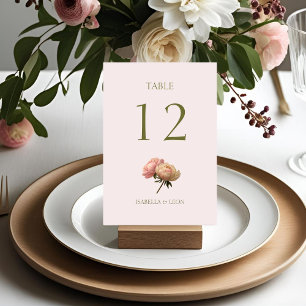 Rosa   Rose Wedding Tischnummer Card