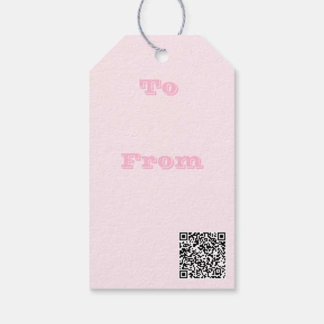 Rosa Rose Weichweich weißes Pastellfarben Geschenkanhänger (Rückseite)