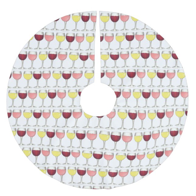 Rosa Rosé Weinkultur und Erde Weinroute Mendrisiot Polyester Weihnachtsbaumdecke (Vorderseite)