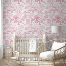 Rosa Rose Weiß Blüten Chinoiserie Girl Kinderzimme