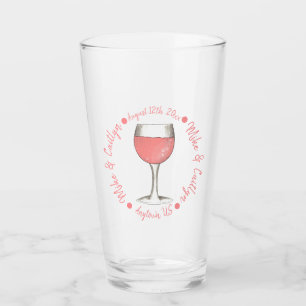 Rosa Rosé Wine Glass Brautparty Hochzeit Glas