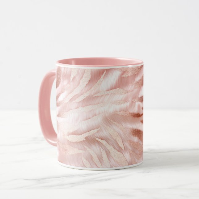 Rosa Rose Zebra Tasse (Vorderseite Links)