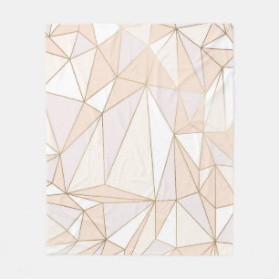 Rosa Rosegold: Abstrakt geometrischer Luxus Fleecedecke