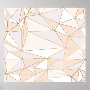 Rosa Rosegold: Abstrakt geometrischer Luxus Poster
