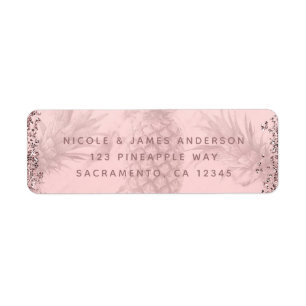 Rosa Roségold Glitter-Ananas Tropische Party