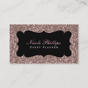 Rosa Roségold Glitter Glam Chic Visitenkarte