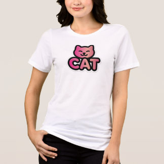 Rosa Roségold-Katze Tri-Blend Shirt