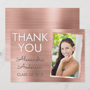 Rosa Roségold Metallischer Dankeschön für den Absc Einladung
