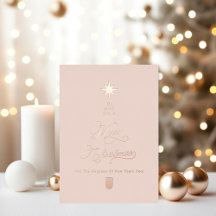 Rosa Roségold-Weihnachtskarte