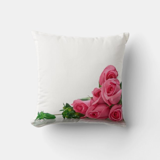 Rosa Rosen Accessoires Schlafzimmer oder Wohnzimme Kissen (Vorderseite)