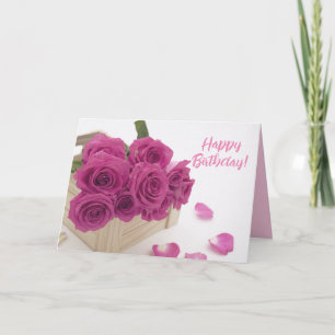 Rosa Rosen "Alles Gute zum Geburtstag" Grußkarte Karte